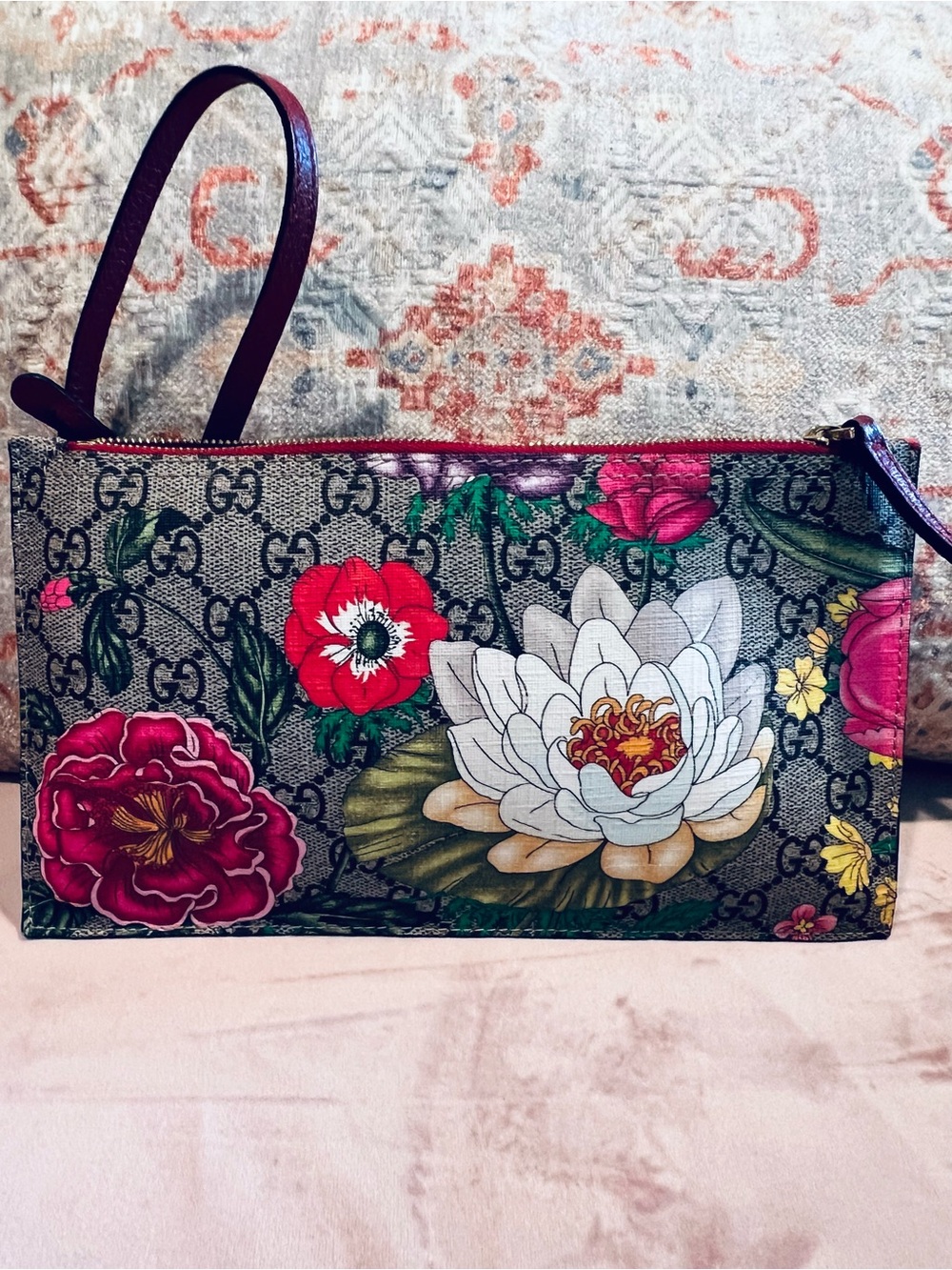 💯% Authentic Gucci Supreme Ophidia Flora Pochette